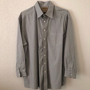 Gold Label Roundtree and Yorke Men’s Long Sleeve Striped Button Down Shirt Large